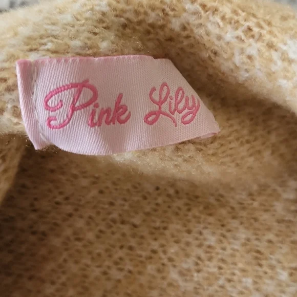 Pink Lily Tan Buffalo Plaid Cardigan - Picture 3 of 4